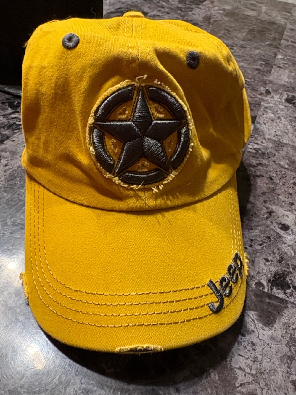 Jeep Yellow Cap with Black Star Patch